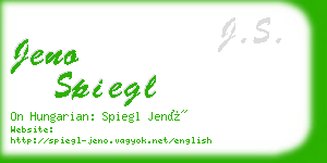 jeno spiegl business card